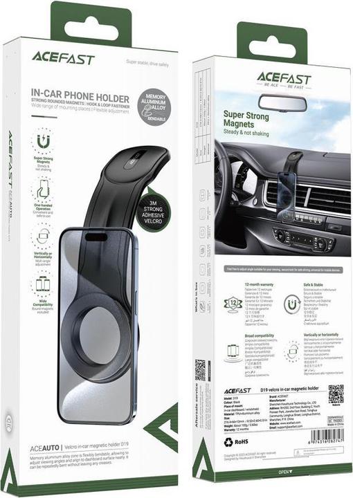 Immagine prodotto Acefast Supporto magnetico da auto D19 per abitacolo - nero
