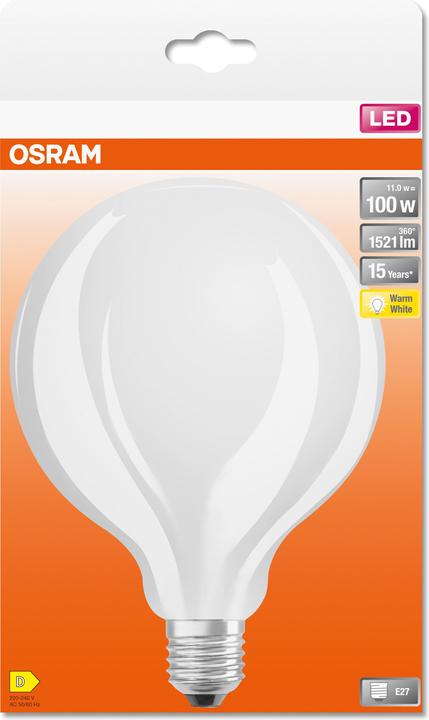 Produktbild Osram Led Retrofit Classic Globe125 (E27, 11 W, 1521 lm, 1 x, D)