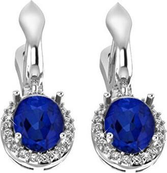Beneto Exclusive - Silver earrings with sapphires SAFAGUC1937