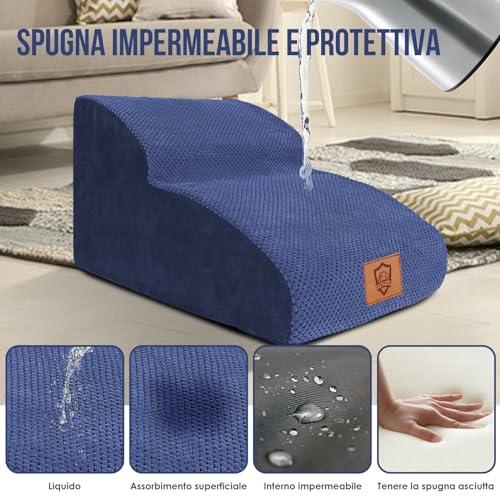 Produktbild Alopini 2 Stufen Hundetreppe, Wasserdicht Haustiertreppe, rutschfeste Hunderampe Bett für Hunde und Katzen
