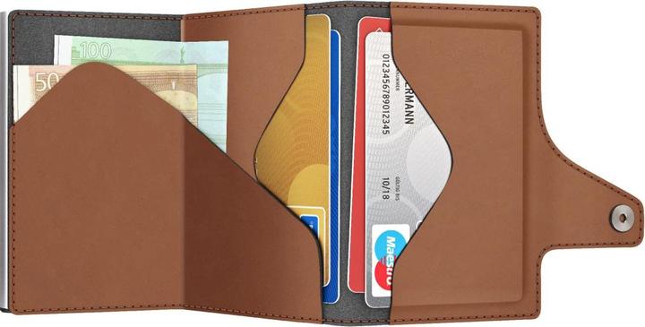 Immagine prodotto Tru Virtu Portafoglio Click & Slide Vegan Organic Apple Marrone/Argento