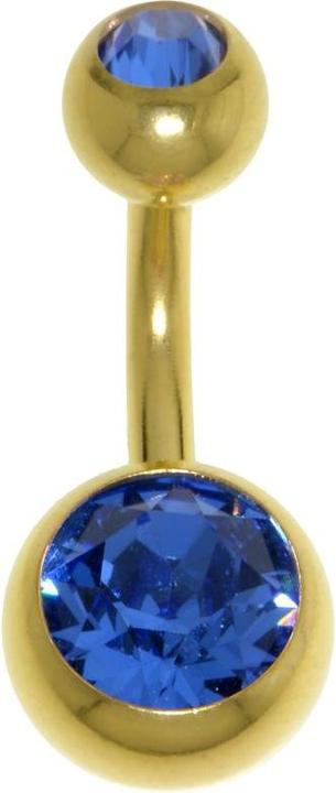 Bijouteria Bauchpiercing (Chirurgenstahl 316L, Premium Kristall, PVD Beschichtung (goldfarbig))