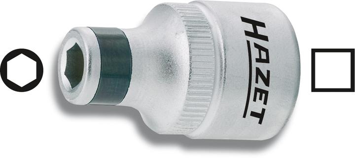 Immagine prodotto HAZET Adattatore 2250-1 ∙ Attacco quadro, cavo, 6,3 mm (1/4 di pollice) ∙ Attacco esagonale, cavo, …