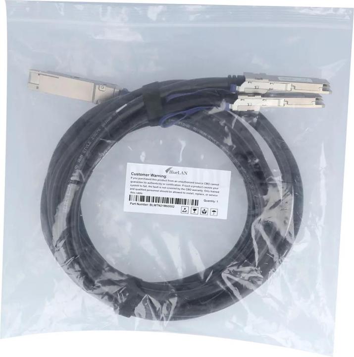 Actual product image BlueLAN Arista C-Q200-Q200-2M Compatible Direct Attach Cable 200GBASE-CR4 QSFP-DD BL292901W2M26