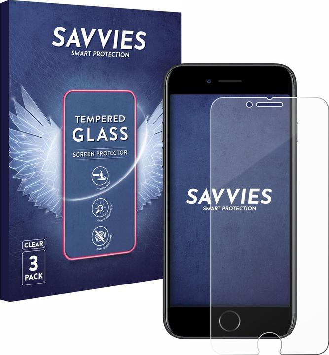 Actual product image Savvies Tempered Glass (3 Piece, Apple iPhone 8, Apple iPhone 7)