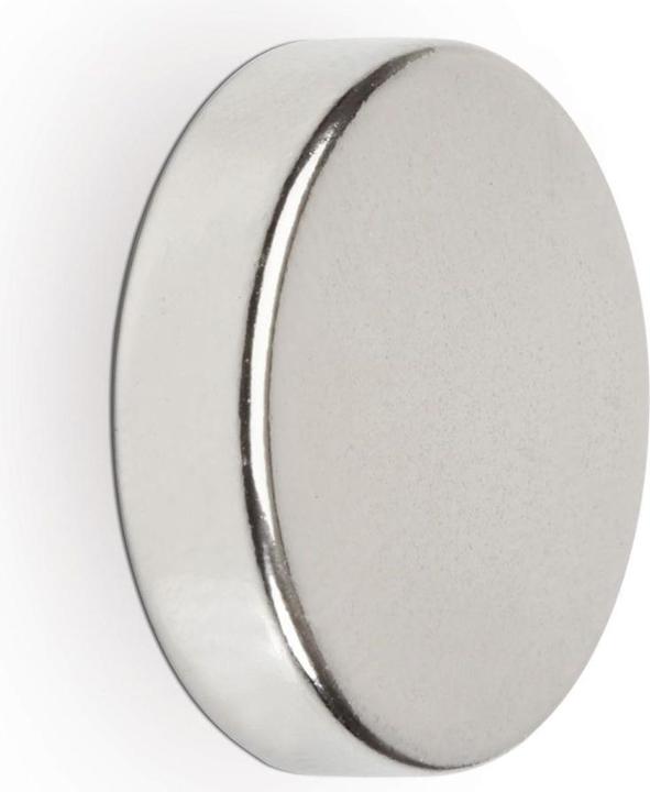 Produktbild Maul Neodym-Scheibenmagnet, 20 mm, Haftkraft: 6,2 kg, silber (4 x)