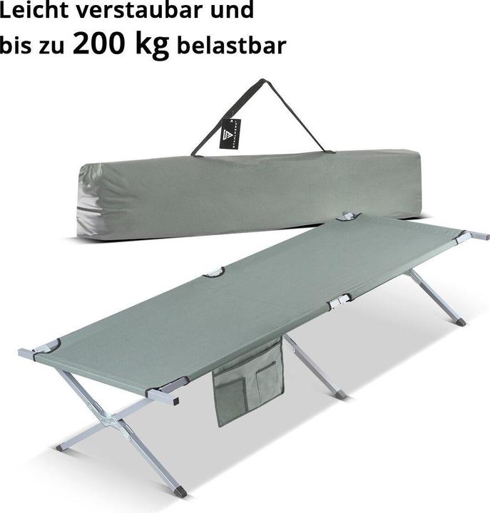 Immagine prodotto Stahlwerk Lettino da campeggio 200 kg 210x72 cm Letto da campeggio Lettino pieghevole Letto pieghevole