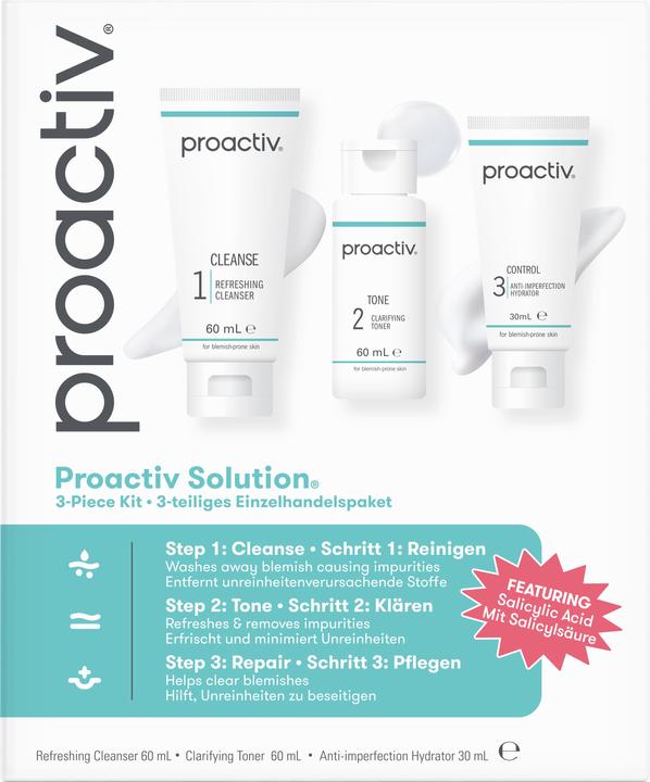 Produktbild Proactiv Solution 30 Tage Kit 150 ml + Zits Happen Patches (Reinigungstücher Gesicht, 150 ml)