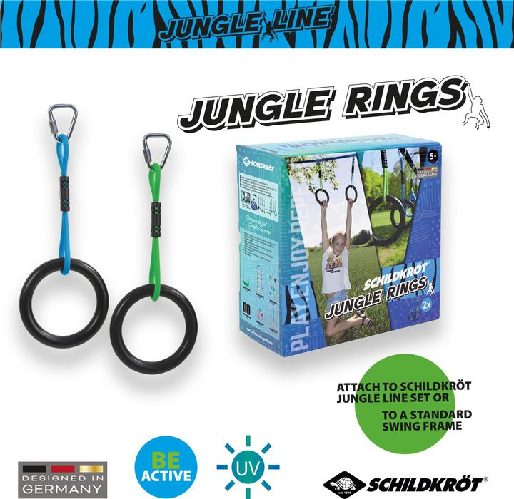 Produktbild Schildkröt 970714 - Junle Ring Set, Gymnastikringe, Jungle Line-Hindernis, Ninja-Ringe