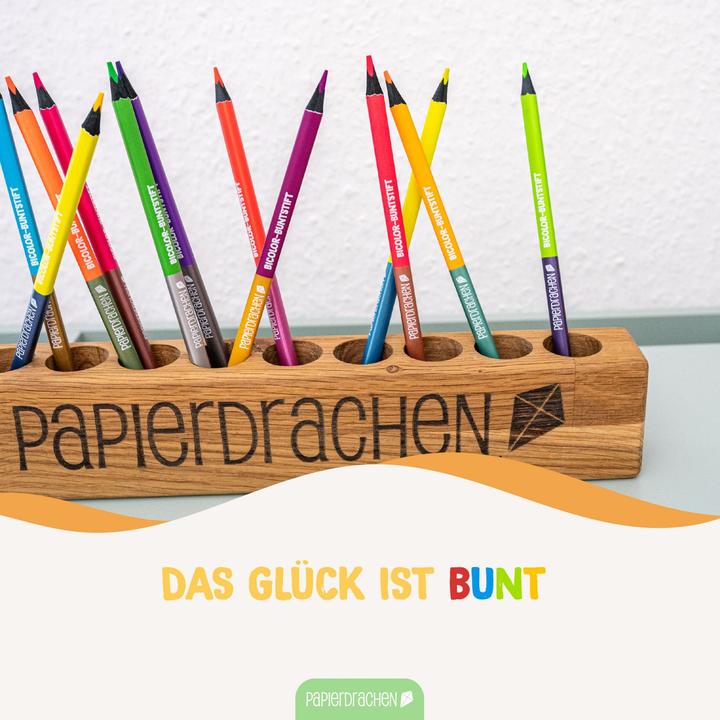 Produktbild Papierdrachen 12 Bicolor Buntstifte Metallik und Neon (Neonfarben & Metallicfarben, 12 x)