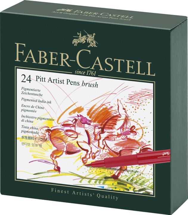 Faber-Castell PITT Artist Pen Brush (Multicoloured, 24 x)