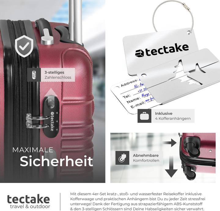 Immagine prodotto tectake Set di 4 valigie rigide Mila con bilancia (106 l, L (90 - 115l))