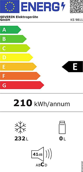 Energie-Label Severin Ks 9811 (Freistehend, 232 l)
