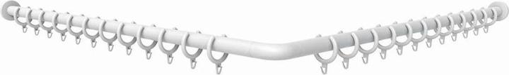 Image du produit Normbau Barre de rideau de douche Nylon Care avec anneaux de rideau, 1200x1200mm, blanc