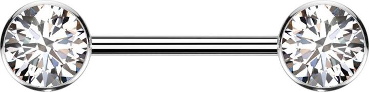Immagine prodotto Star Piercing Disco frontale in argento Threadless Barbell con cristalli d'argento (senza ottone, Titanio G23)