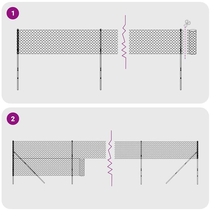 Produktbild VidaXL Maschendrahtzaun Anthrazit 2,2x10 m Verzinkter Stahl