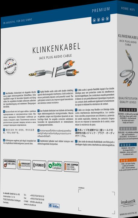 Actual product image Inakustik Premium MP3 (3 m, Cinch, 3.5mm jack (AUX))
