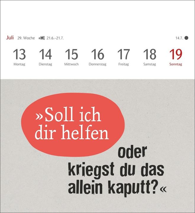 Produktbild Harenberg Typo-Sprüche-Kalender Postkartenkalender 2026 - Mit 53 Postkarten (Deutsch)