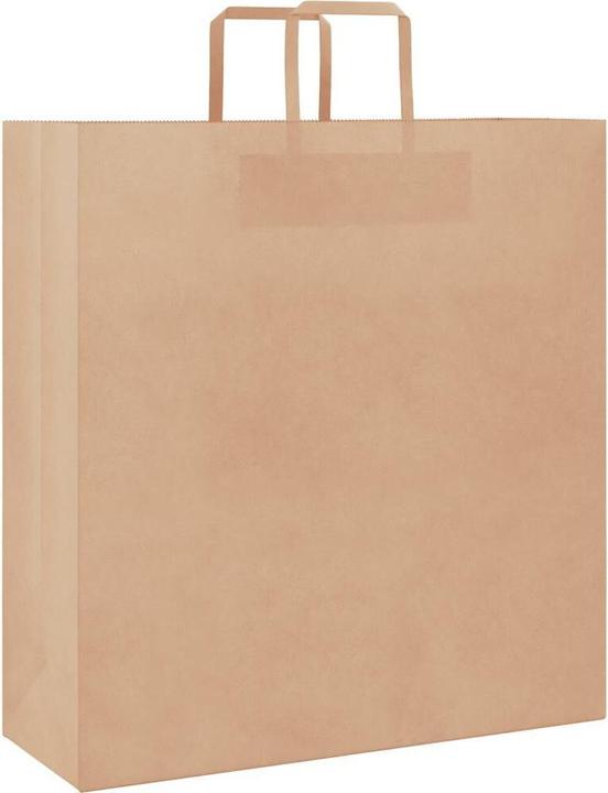 Produktbild VidaXL Kraftpapiertüten 250 Stk. mit Henkel Braun 45x17x48 cm Papiertüte (Geschenktüte, 250 x)