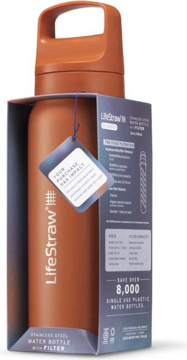 Actual product image LifeStraw Go Steel 1-Liter (kyoto orange) (1 l)