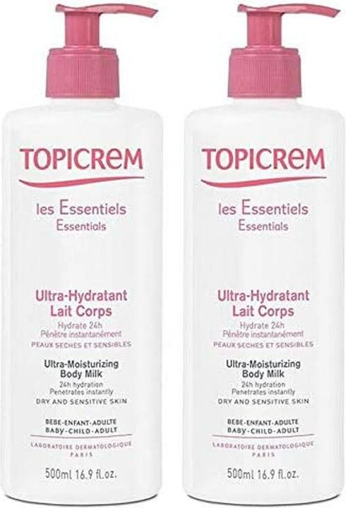 Image du produit Topicrem Lait corporel ultra hydratant 500ml - Pack de 2 (Lait pour le corps, 500 ml)