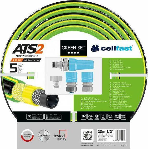 Actual product image MGA Cellfast Garden Hose Green + Sprinkler Set 1/2' 20m Hose (20 m, 50.80 mm)