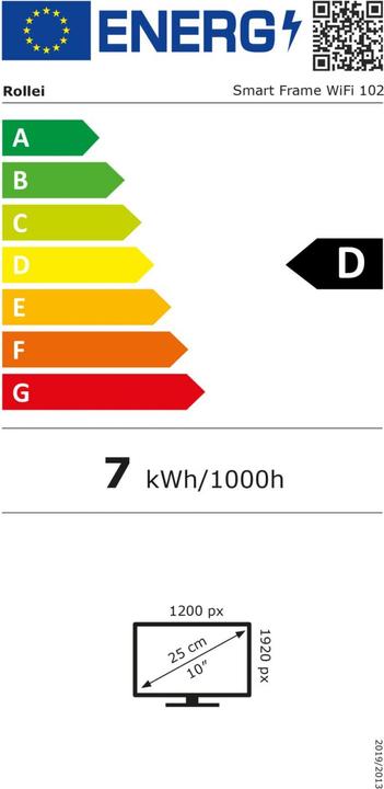 Label énergétique Rollei Smart Frame WiFi 102 (10.10", 1920 x 1200 pixels)