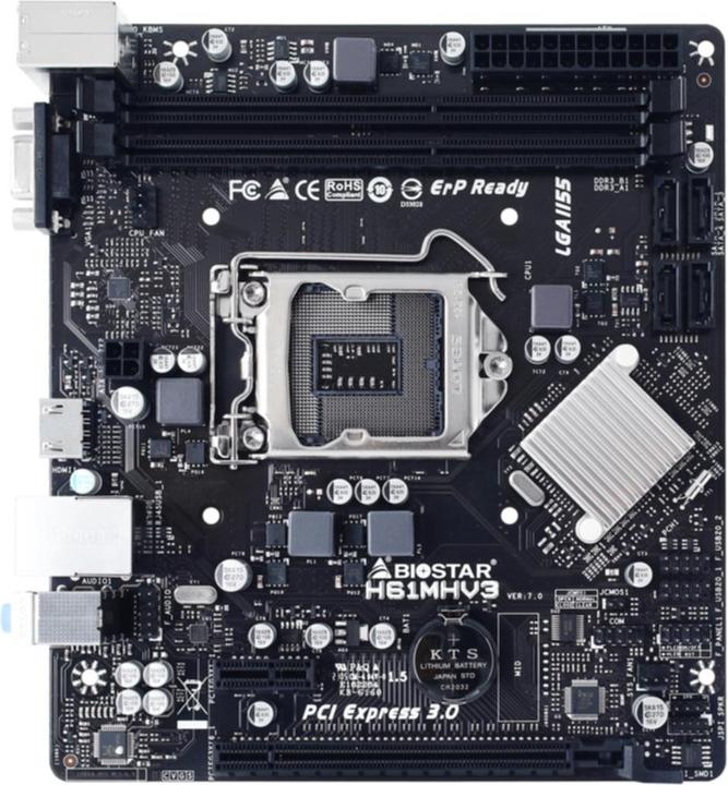 Immagine prodotto Biostar H61MHV3 H61 (LGA 1155, Intel H61, mATX)