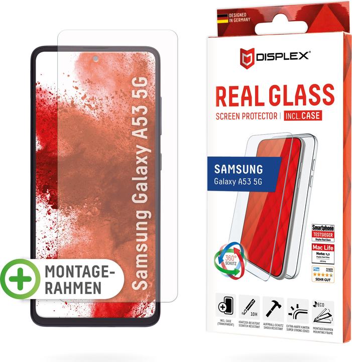 Actual product image Displex Real Glass, 2D Panzerglas + Handyhülle (1 Piece, Samsung Galaxy A53 5G)