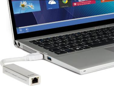 Produktbild Hamlet USB 3.0 zu Gigabit Lan Adapter Übertragungsgeschwindigkeit bis zu 5 Gbps (USB, RJ45 (1x))