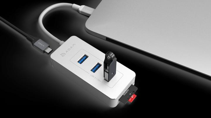 Immagine prodotto Adam Elements CASA Hub PDC601- Hub a 6 porte con lettore di schede di memoria, argento (USB-C, 6 Porti)
