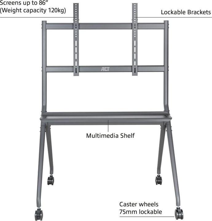 Produktbild Mobile TV/monitor floor stand, 50ö to 86ö, VESA (86", 120 kg)