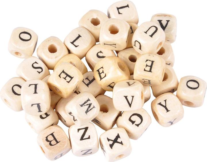 Natura Punto Alphabet-Würfel aus Holz, mit Loch, 2,5 x 9 x 12 cm