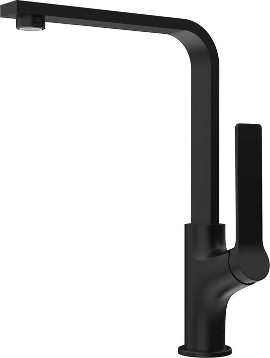 Emke Küchenarmatur Schwarz Matt Ultradünnes Design 30x22x10 cm 360° Drehbar Edelstahl Einhebelmischer Mod
