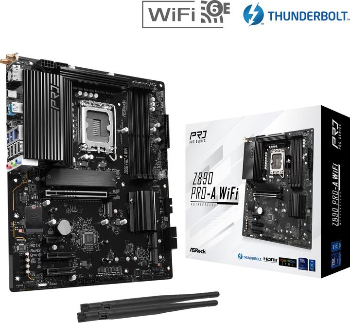 Actual product image AsRock Z890 Pro-A WiFi (LGA 1851, Intel Z890, ATX)