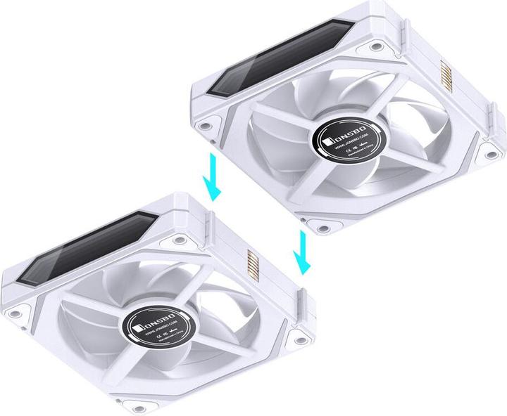 Produktbild Jonsbo ZL-120W PWM ARGB Lüfter 3er Pack, reguläre Ausrichtung - 120mm, weiss (120 mm, 3 x)