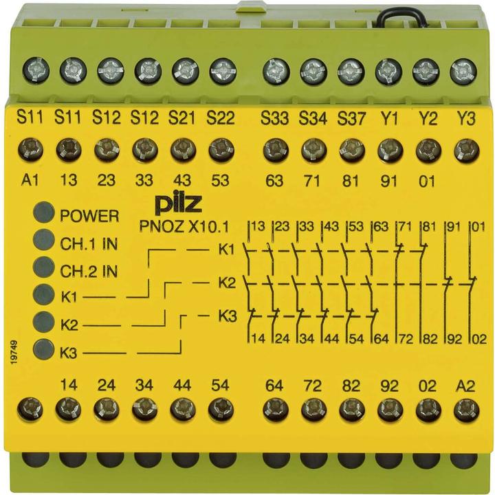 Actual product image Pilz 774749 PNOZ X10.1 24VDC 6n/o 4n/c 6LED