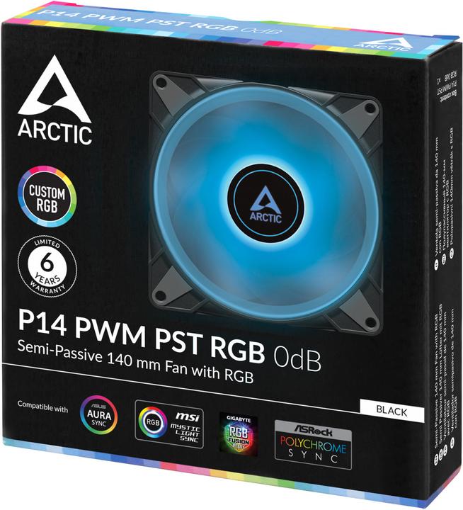 Produktbild Arctic Lüfter P14 PWM PST RGB 0dB (Black) (140 mm, 1 x)
