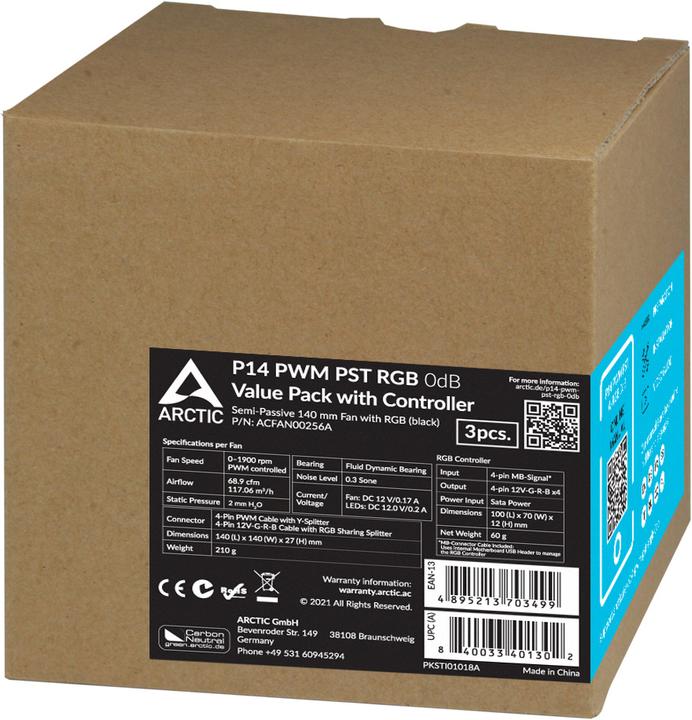 Produktbild Arctic P14 PWM PST RGB (140 mm, 3 x)