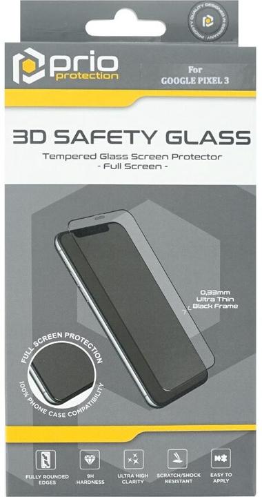 Image du produit prio Verre de protection d'écran 3D pour Google Pixel 3 noir (1 pièce(s), Google Pixel 3)