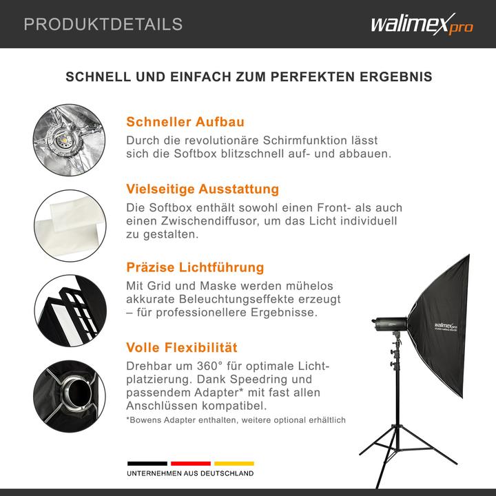 Image du produit Walimex pro Studio Softbox 80x120 Elinchrom (Boîte à lumière)
