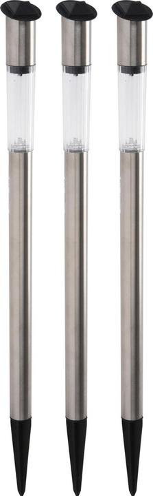 Produktbild ProGarden 3er-Set Elegante Solar Gartenlampe aus Edelstahl, mit Erdspiess, 70 x 3 cm