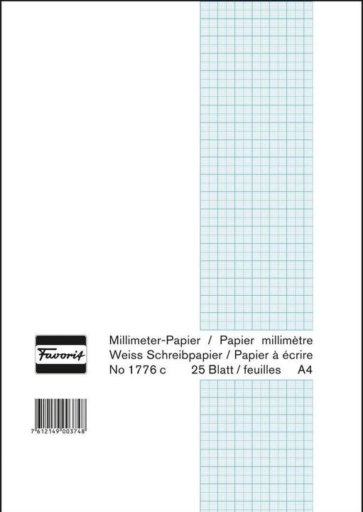 Immagine prodotto Favorit Blocco di carta millimetrata bianca (21 x 29,7 cm, Quadretti, Copertina morbida)
