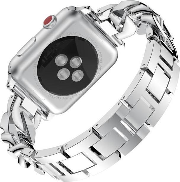 Actual product image PhoneLook Bracelet en acier Diamond Loop avec strass luxueux à grosses boucles 42 mm / 44 mm (44 mm, Aluminium)