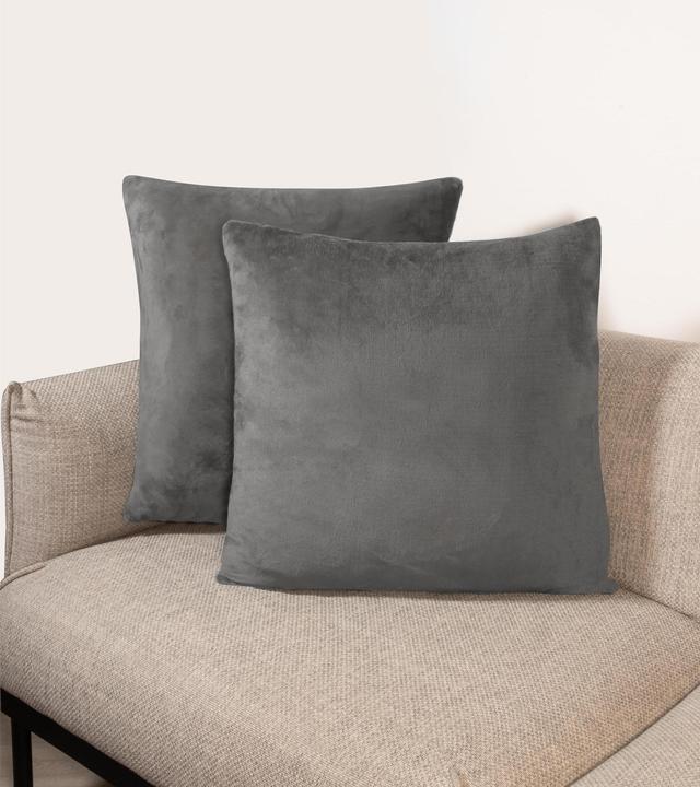 Produktbild Aspero 2 Kissenbezüge „Vora“ Anthrazit (60 x 60 cm)