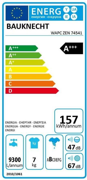 Energie-Label Bauknecht WAPC ZEN 74541 (7 kg, Links)