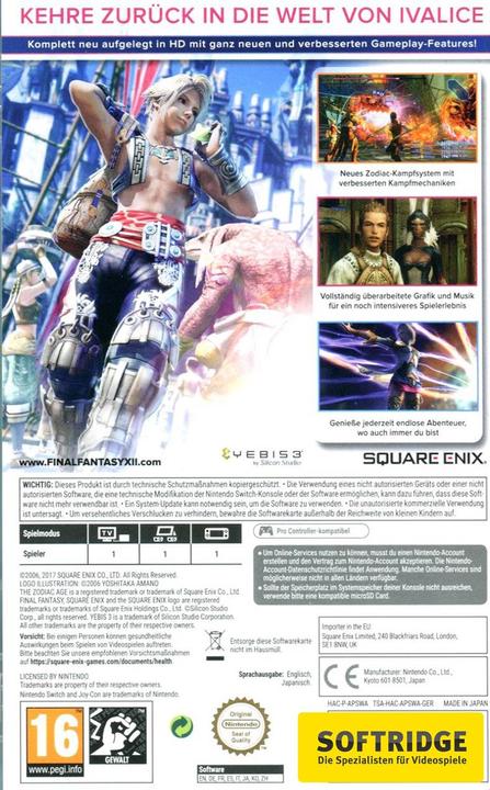 Image du produit Square Enix Final Fantasy 12 : The Zodiac Age (Switch, DE)