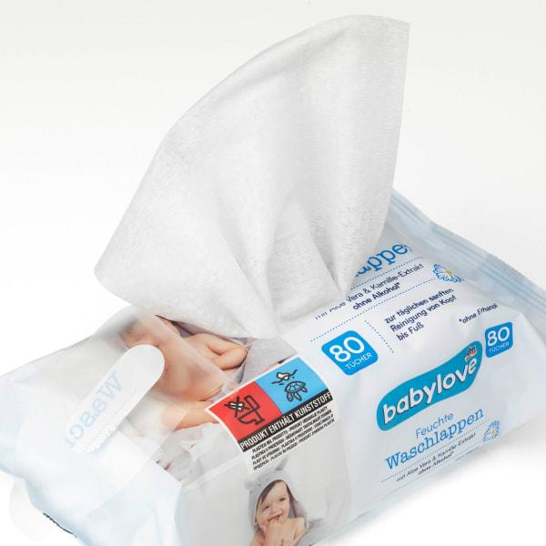 Produktbild dm babylove Feuchte Waschlappen (80 Stück)