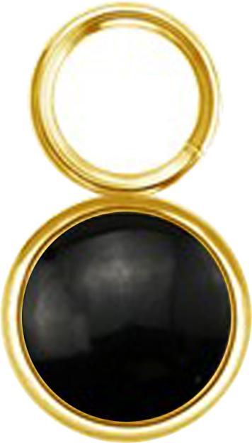 Star Piercing Anhänger vergoldet ein schwarzer Onyx Stein (Chirurgenstahl 316L, Mineralisch, ohne Messing)