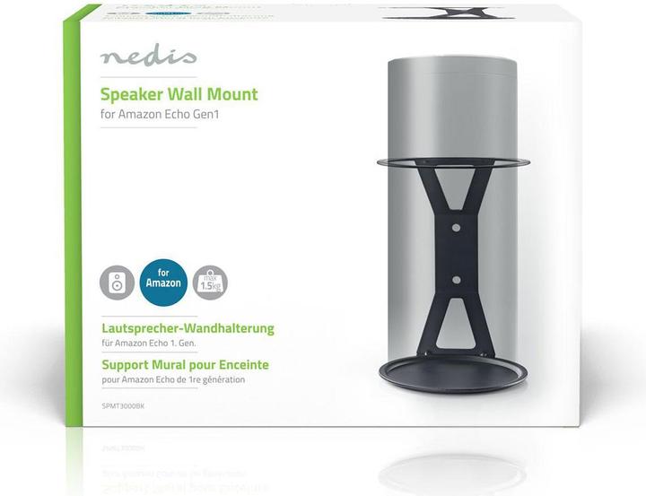 Produktbild Nedis Lautsprecherhalter | Amazon Visszhang Gen1 | Wand | 1.5 kg | Fest | Stahl | Schwarz (1 Stk., Wandmontage)